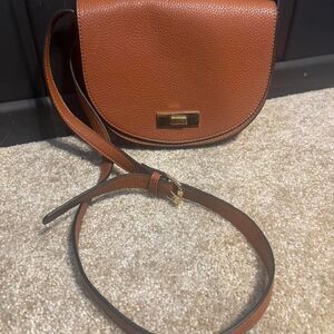 Steve Madden Brown Leather Crossbody Bag with Gold Hardware | Everyday Purse
